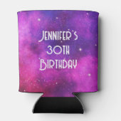 ピンク&パープル宇宙&スターフェイク銀河系誕生日 缶クーラー (裏面)