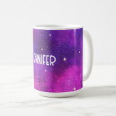 ピンク&パープル宇宙&スターフェイク銀河系 コーヒーマグカップ (正面右)