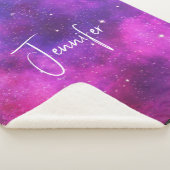 ピンク&パープル宇宙&スターフェイク銀河系 シェルパブランケット (3/4)