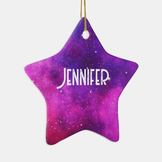 ピンク&パープル宇宙&スターフェイク銀河系 セラミックオーナメント (右)