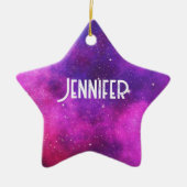 ピンク&パープル宇宙&スターフェイク銀河系 セラミックオーナメント (正面)