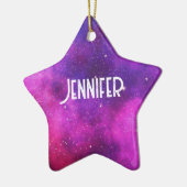 ピンク&パープル宇宙&スターフェイク銀河系 セラミックオーナメント (左)