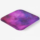 ピンク&パープル宇宙&スターフェイク銀河系 ペーパープレート (傾斜あり)