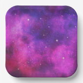 ピンク&パープル宇宙&スターフェイク銀河系 ペーパープレート (正面)