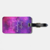 ピンク&パープル宇宙&スターフェイク銀河系 ラゲッジタグ (裏面横)