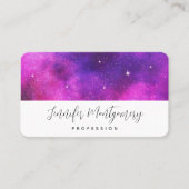 ピンク&パープル宇宙&スターフェイク銀河系 名刺 (正面)