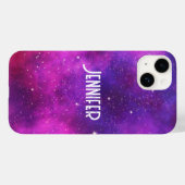 ピンク&パープル宇宙&スターフェイク銀河系 Case-Mate iPhoneケース (裏面 (横))
