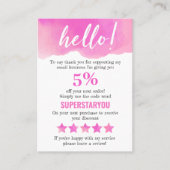 ピンク・パープル感謝状ロゴソーシャルメディア挿入 名刺 (正面)