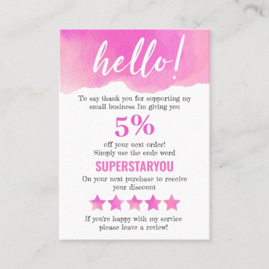 ピンク・パープル感謝状ロゴソーシャルメディア挿入 名刺 (正面)