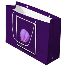 ピンク&パープル春ブロッサム感動的フローラ ラージペーパーバッグ