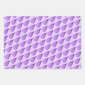 ピンク&パープル春ブロッサム花の写真 ラッピングペーパーシート (正面3)