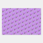 ピンク&パープル春ブロッサム花の写真 ラッピングペーパーシート (正面2)