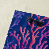 ピンク&パープル海コーラルパーソナライズされた ビーチタオル (インサイチュ)