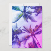 ピンク&パープル熱帯ビーチサンセットバースデーパーティー 招待状 (裏面)