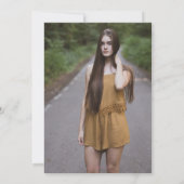 ピンク・パープル蝶の写真卒業パーティー 招待状 (裏面)