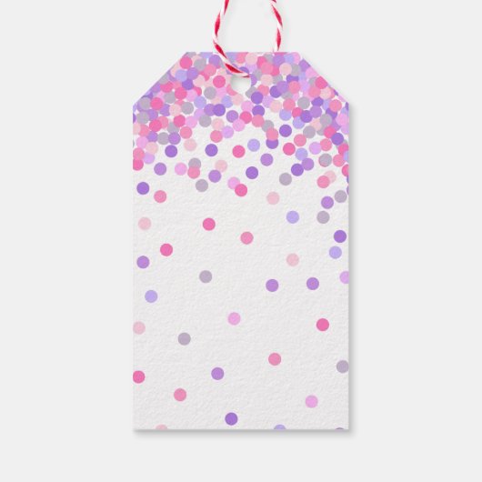 ピンク&パープル誕生日パーティーありがとうメッセージカード ギフトタグ (裏面)