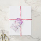 ピンク&パープル誕生日パーティーありがとうメッセージカード ギフトタグ (より糸付き)