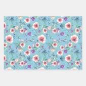 ピンク パープル アネモネ 春の屋外 ブライダル シャワー ラッピングペーパーシート (正面)