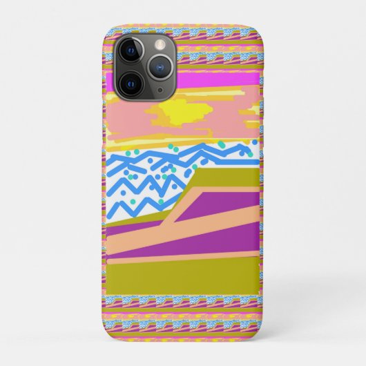 ピンク パープル イエロー サンセット ヨット Case-Mate iPhoneケース (裏)
