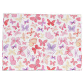 ピンク パープル イエロー バタフライ ベビーシャワー ラージペーパーバッグ (裏面)