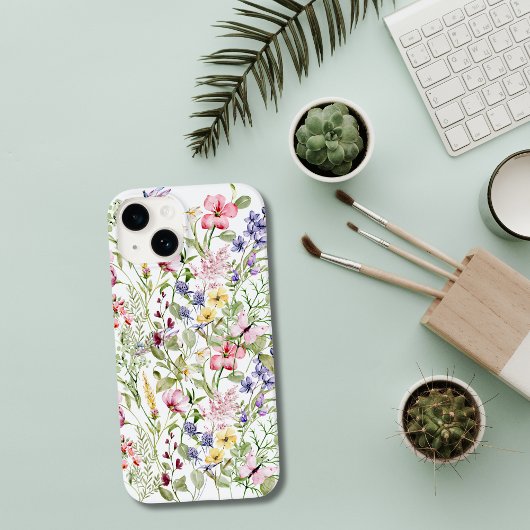 ピンク パープル イエロー 野花 グリーン Case-Mate iPhoneケース