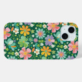 ピンク パープル オレンジ グリーンのパステルカラーの野の花 Case-Mate iPhoneケース (裏面 (横))