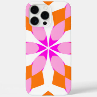ピンク パープル オレンジ フローラル ジオメトリック iPhone 16 PRO MAXケース