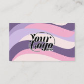 ピンク パープル カラフル ウェーブ ストライプ QRコード 名刺 (裏面)