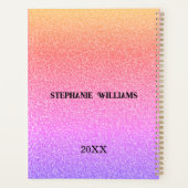 ピンク パープル グリッター オーダーメイド 名前 モノグラム ギフト かっこいい プランナー手帳 (裏面)