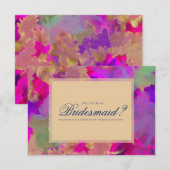 ピンク、パープル、グリーンの大理石インクの招待状 サンキューカード (正面/裏面)
