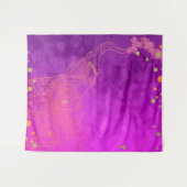 ピンク パープル ゴールド エレファント エキゾチック パーティー 背景 タペストリー (正面(横))