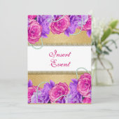 ピンク パープル ゴールド 婚約 結婚 誕生日 招待状 (スタンド正面)