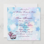 ピンク パープル スウィート16 マスカレードパーティー 招待状 (裏面)