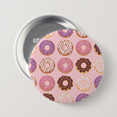 ピンク、パープル、チョコレートアイドナッツベーカリートリート 缶バッジ (正面&裏面)
