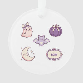 ピンク パープル ハロウィン おばけ コウモリ カボチャ 月 オーナメント
