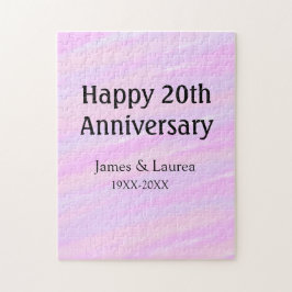ピンク パープル パステル色 名前 20周年記念日 ジグソーパズル