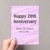 ピンク パープル パステル お名前 20周年記念 アクリル招待状 (インサイチュ (ポータブル))