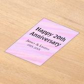 ピンク パープル パステル お名前 20周年記念 アクリル招待状 (レイダウン)