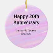 ピンク パープル パステル 20周年記念 名前 セラミックオーナメント (裏面)
