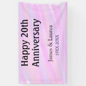 ピンク パープル パステル 20周年記念 名前 横断幕 (縦)
