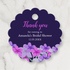 ピンク パープル フラワー ブライダル シャワー 感謝祭 フェイバータグ