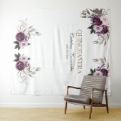  ピンク パープル フラワー ローズ ゴールド キンセアニェーラ プロップ タペストリー (インサイチュ(横))