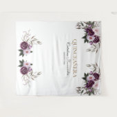  ピンク パープル フラワー ローズ ゴールド キンセアニェーラ プロップ タペストリー (正面(横))