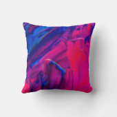 ピンク・パープル・ブルー絵画の抽象芸術・アート・アブストラブ クッション (裏面)