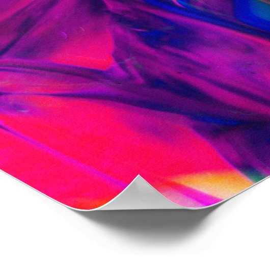 ピンク・パープル・ブルー絵画の抽象芸術・アート・アブストラブ ポスター (角)