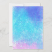 ピンク パープル ブルー ウェディングのスタイリッシュな水彩画 招待状 (裏面)