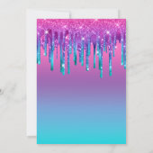 ピンク パープル ブルー ティール ドリップ グラデーション キンセアニエラ 招待状 (裏面)