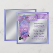 ピンク パープル ブルー ハイドランジア 誕生日パーティー 招待状 (正面/裏面)