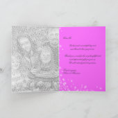 ピンク パープル ブルー バタフライ ウェディング サンキューカード (内部)