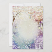 ピンク パープル ブルー フェアリー ライト ボヘミアンフォレスト 招待状 (裏面)